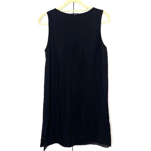Jenni Kayne Dress Women’s S Silk Black Double Layer Sleeveless Knee Length - Picture 2 of 10